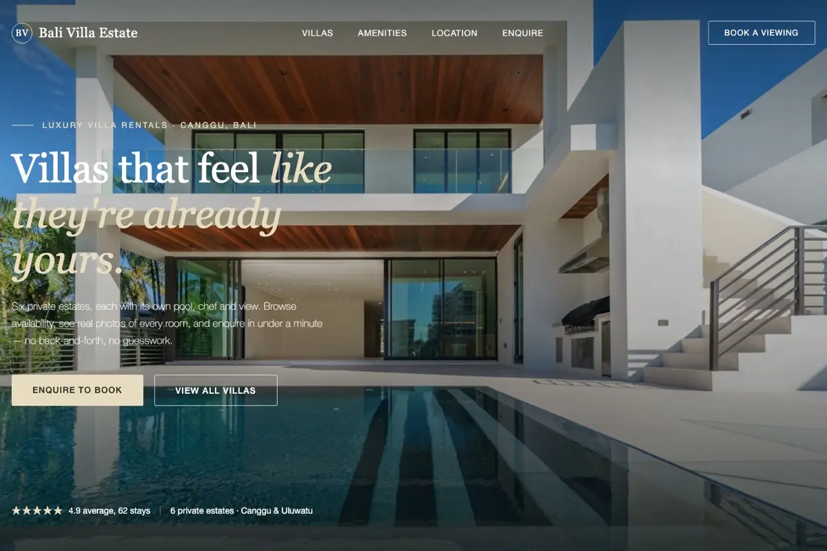 Bali Villa Estate — Concept Project